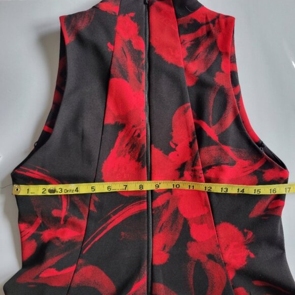 New Calvin Klein Floral Split Neck Sleeveless Dress - Picture 7 of 8